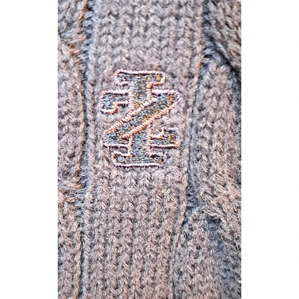 IZOD‎ Mens Navy Blue Cable Knit 1/4 Zip Sweater Size Medium Cotton